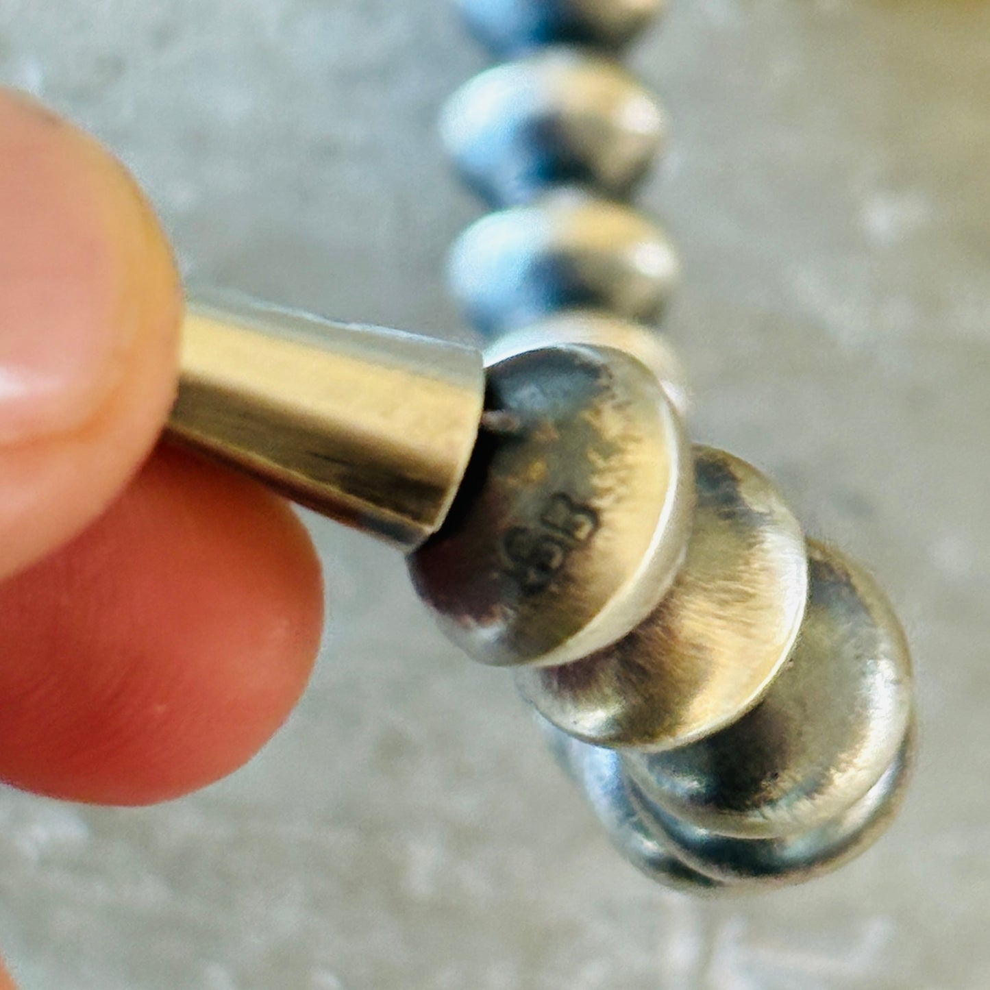 Navajo Sophia Becenti Sterling Silver & Sleeping Beauty Turquoise Graduated Pearls Necklace