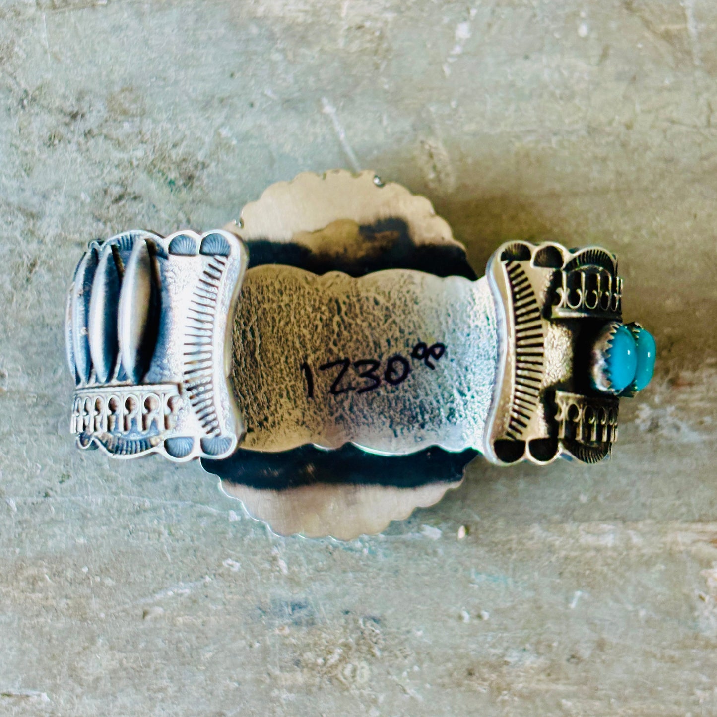 Navajo Shawn Cayatineto Sterling Silver & Kingman Turquoise Statement Cuff