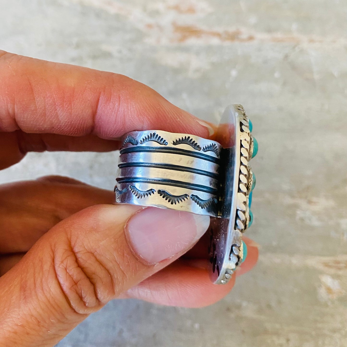 Navajo Charlene Yazzie Sterling Silver & Turquoise Ring