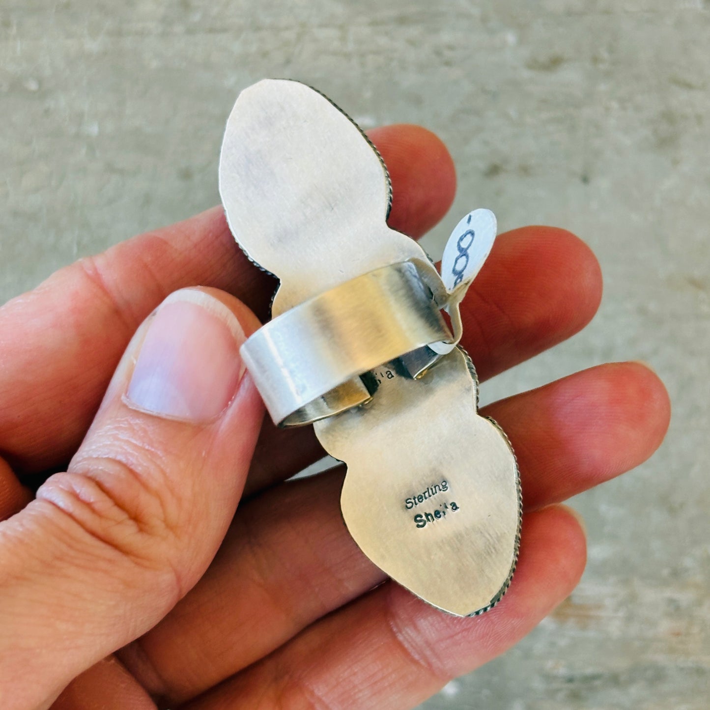 Navajo Sheila Becenti Sterling Silver & Golden Hills Four Stone Ring