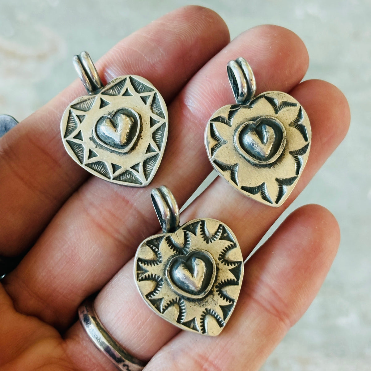 Navajo Bo Reeves Sterling Silver Heart Pendant