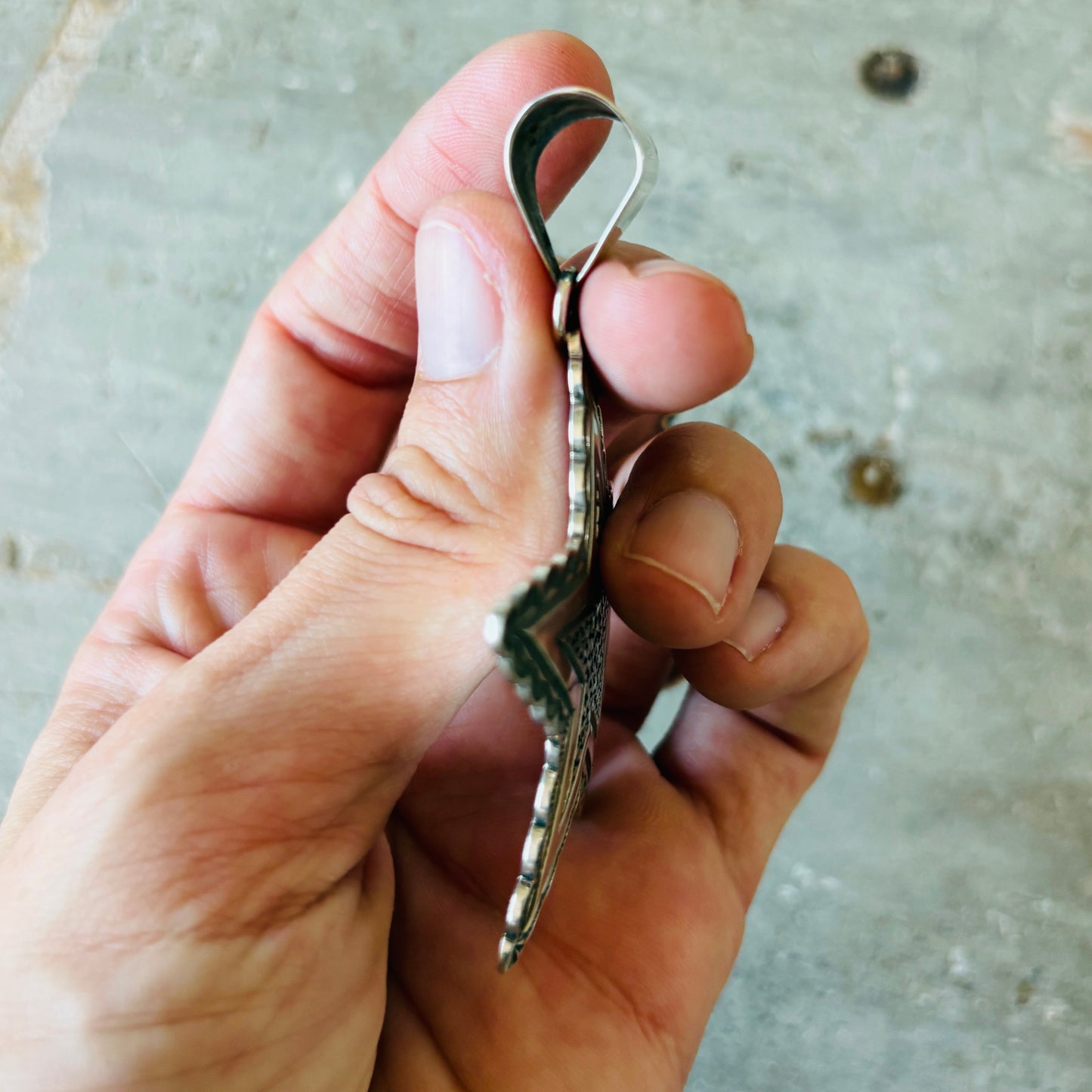 Navajo Andy Cadman Sterling Silver Star Pendant