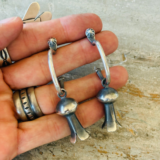Navajo Gabriel Natan Sterling Silver Blossom Earrings