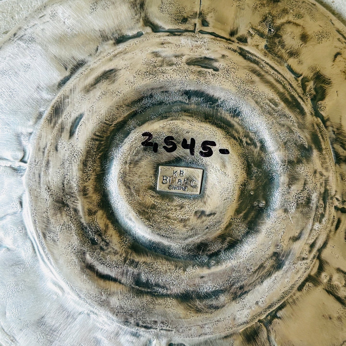 Navajo Kindale Billah Sterling Silver & Ceramic Jewelry Dish