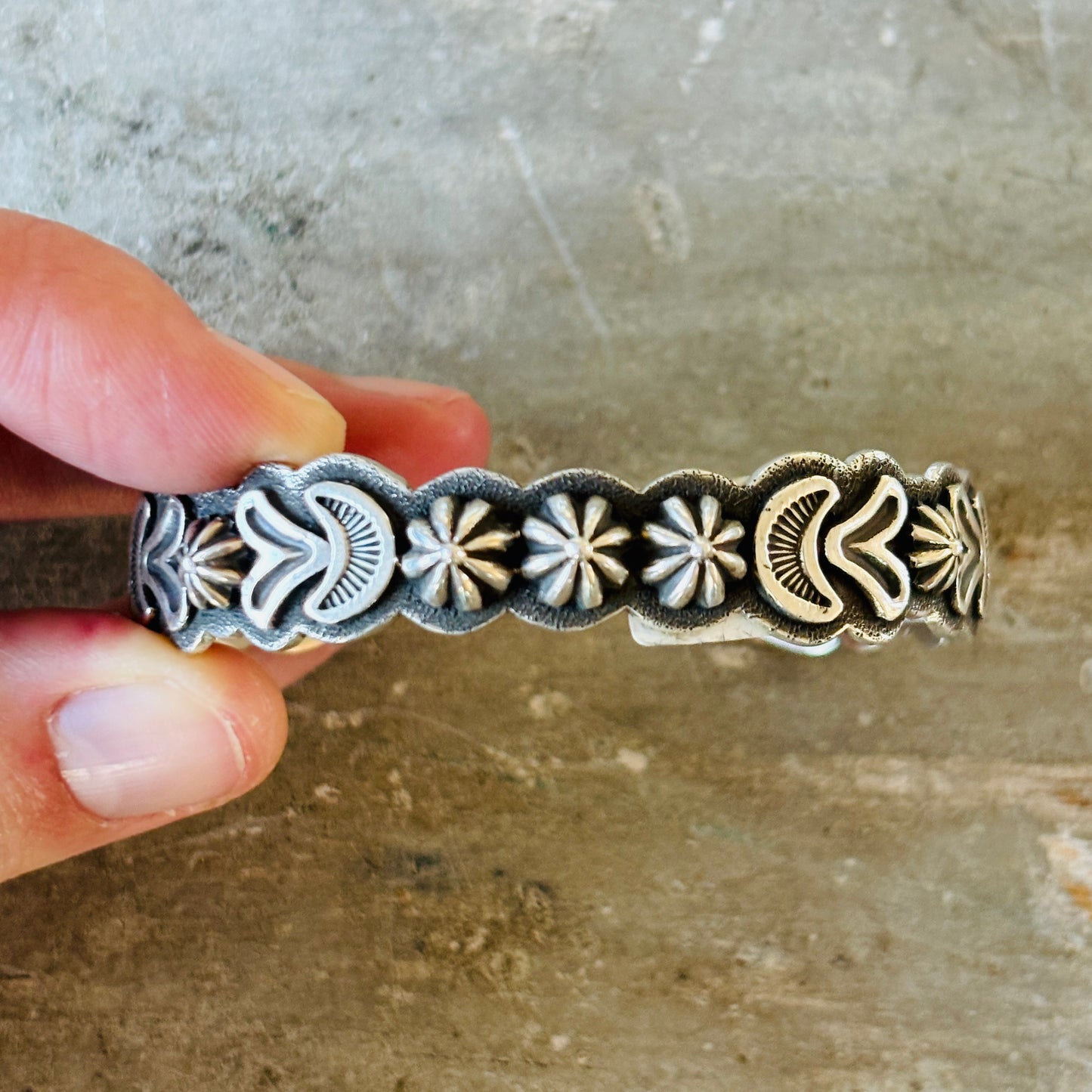 Navajo Thomas Jim Sterling Silver Stacker Cuff