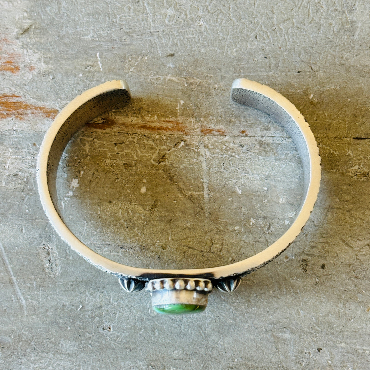 Navajo Herman Smith Sterling Silver & Sonoran Turquoise Stacker Cuff