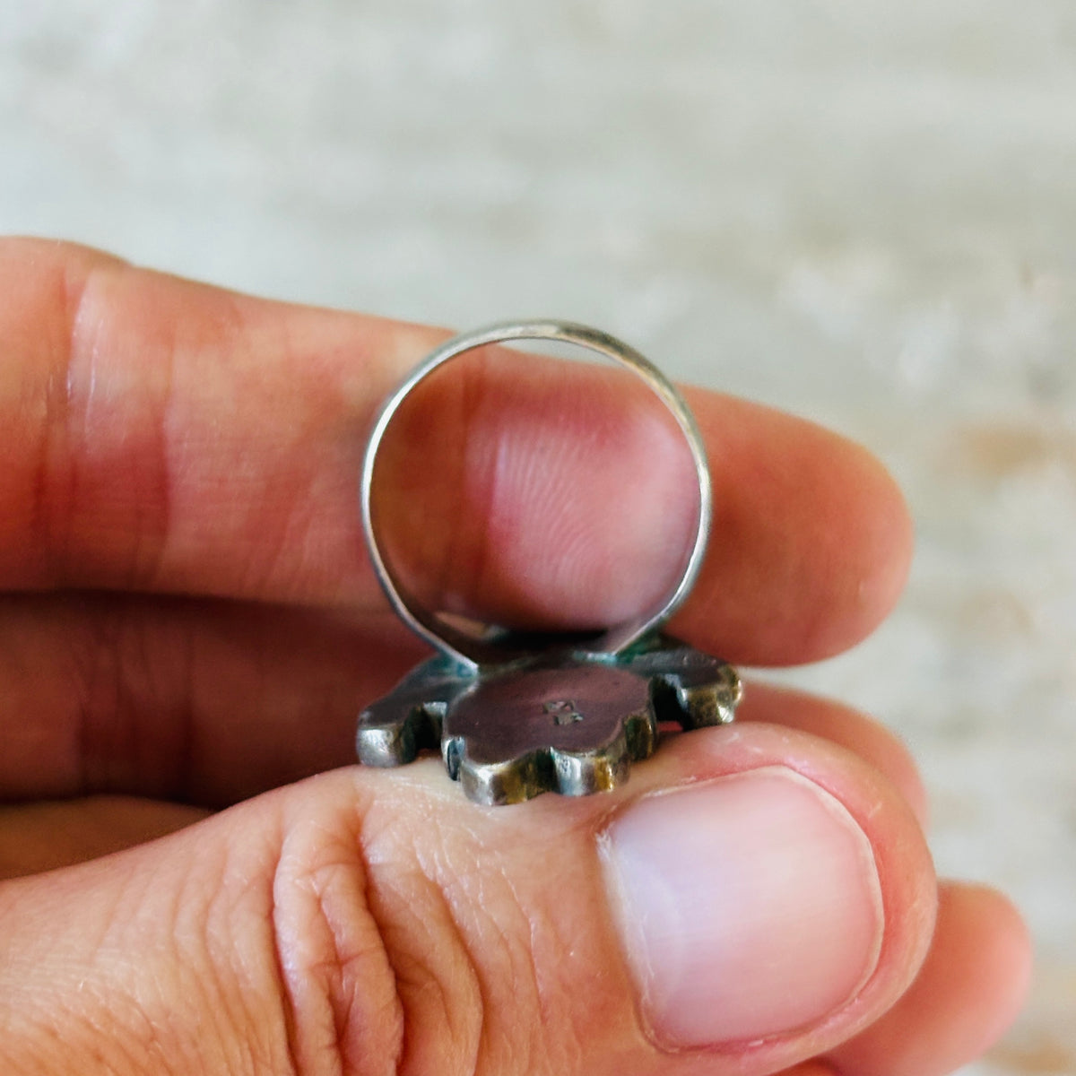 Vintage Zuni Madeline Beyukai Sterling Silver Multi Stone Maiden Ring