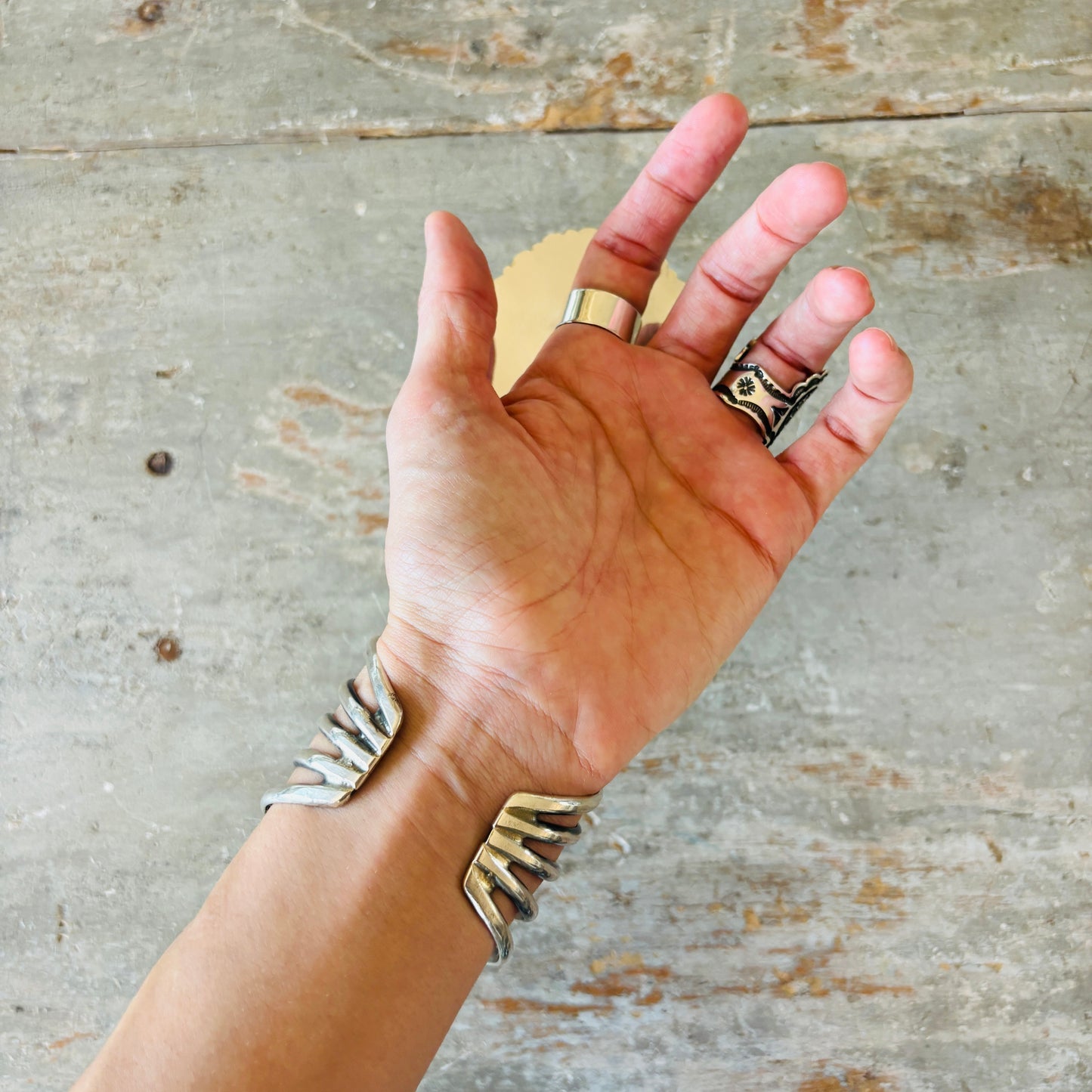 Navajo Landon Benally Sterling Silver & Pilot Mountain Turquoise Statement Cuff