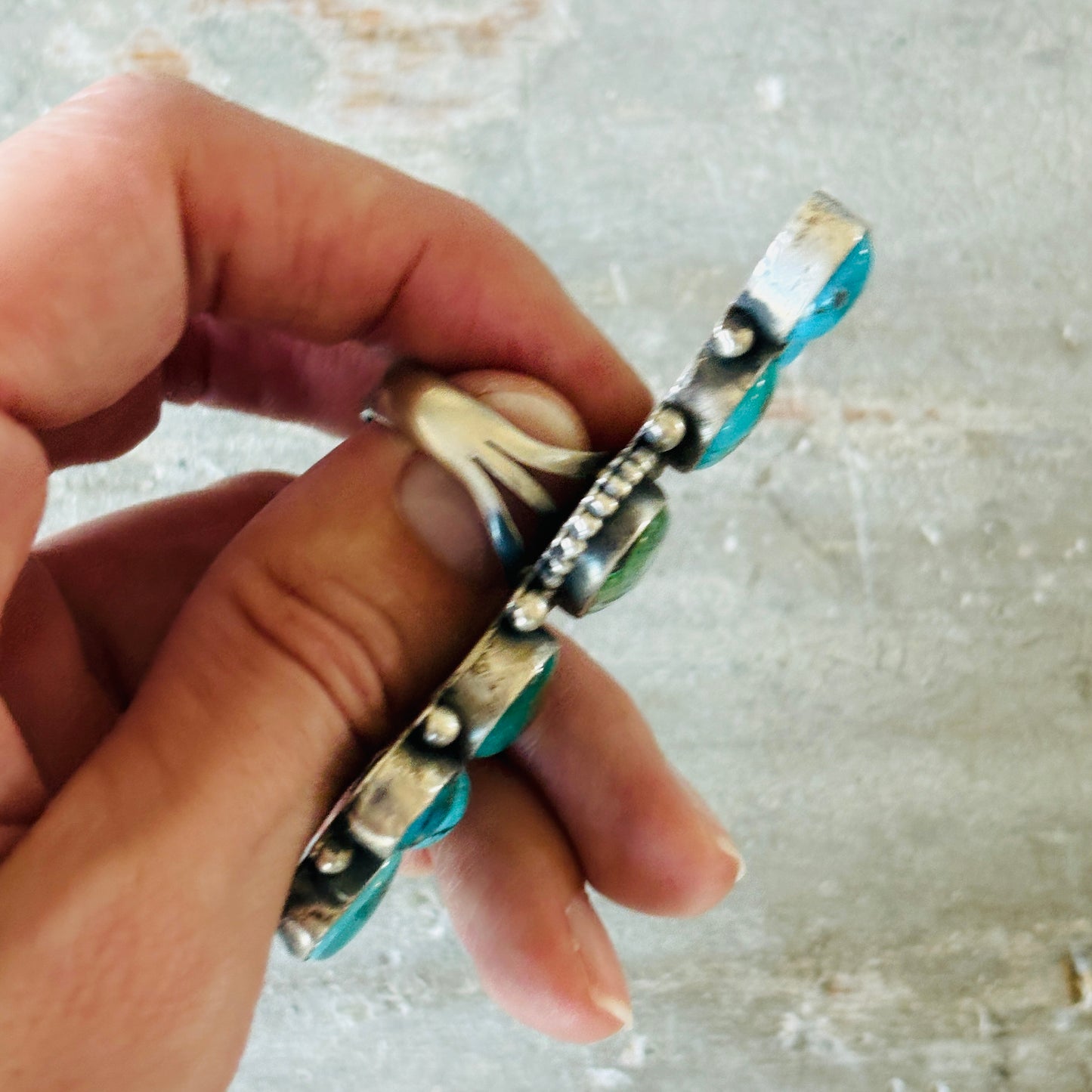 Navajo Betty Tom Sterling Silver & Multi Turquoise Statement Ring