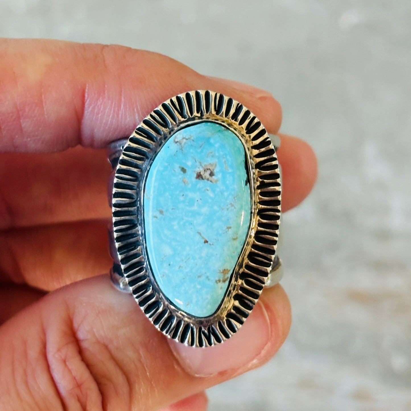 Navajo Tommy Jackson Sterling Silver & Kingman Ring