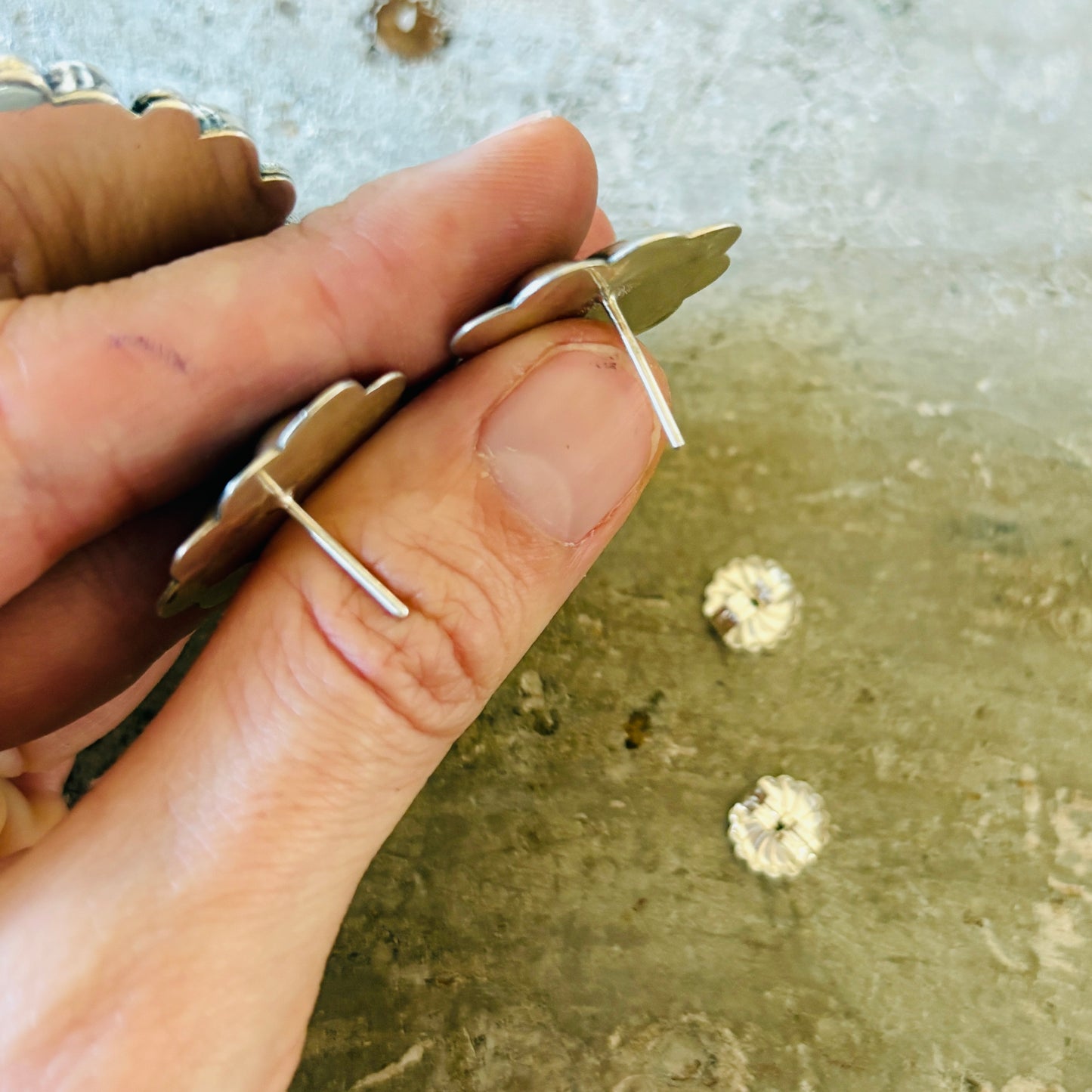 Anglo Mona Van Riper Sterling Silver Heart Earrings