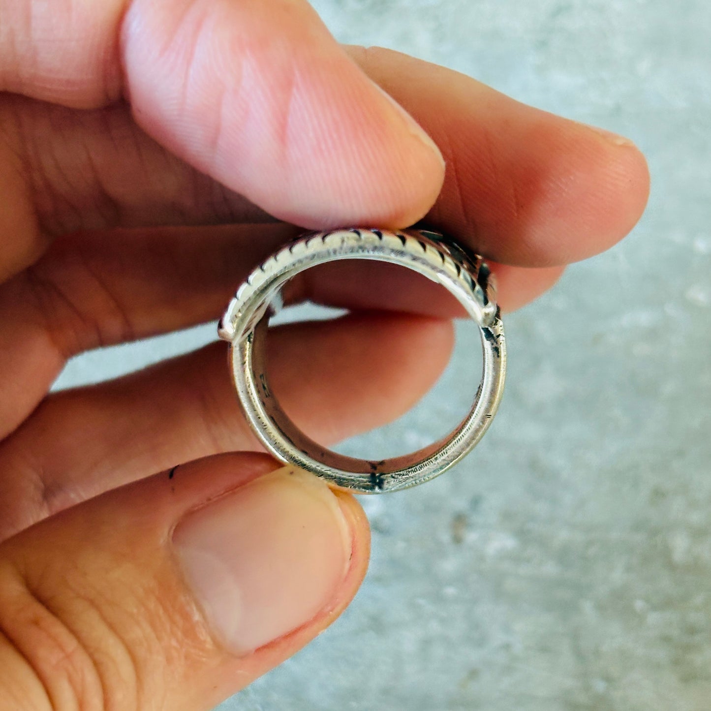 Navajo Harrison Jim Sterling Silver Shield Ring