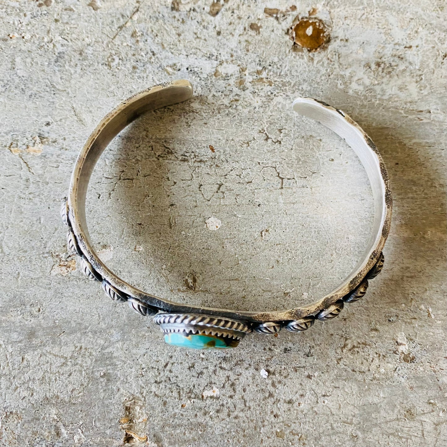 Navajo Kevin Billah Sterling Silver & Turquoise Cuff