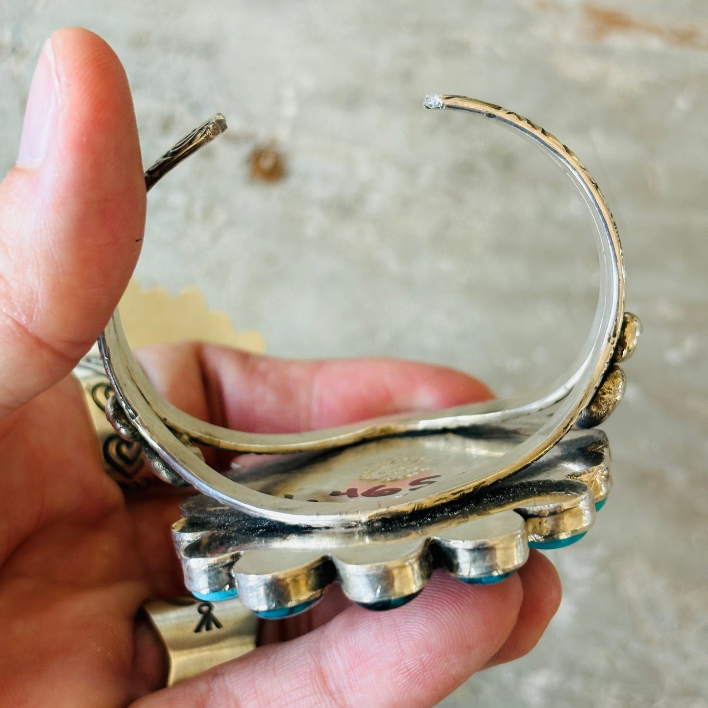 Navajo Edmund Piasso Sterling Silver & Mixed Turquoise Cluster Statement Cuff