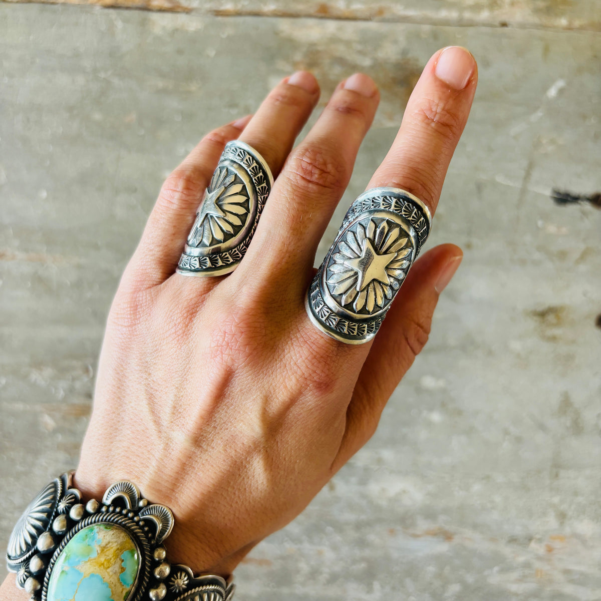 Navajo Sunshine Reeves Sterling Silver Star Shield Ring