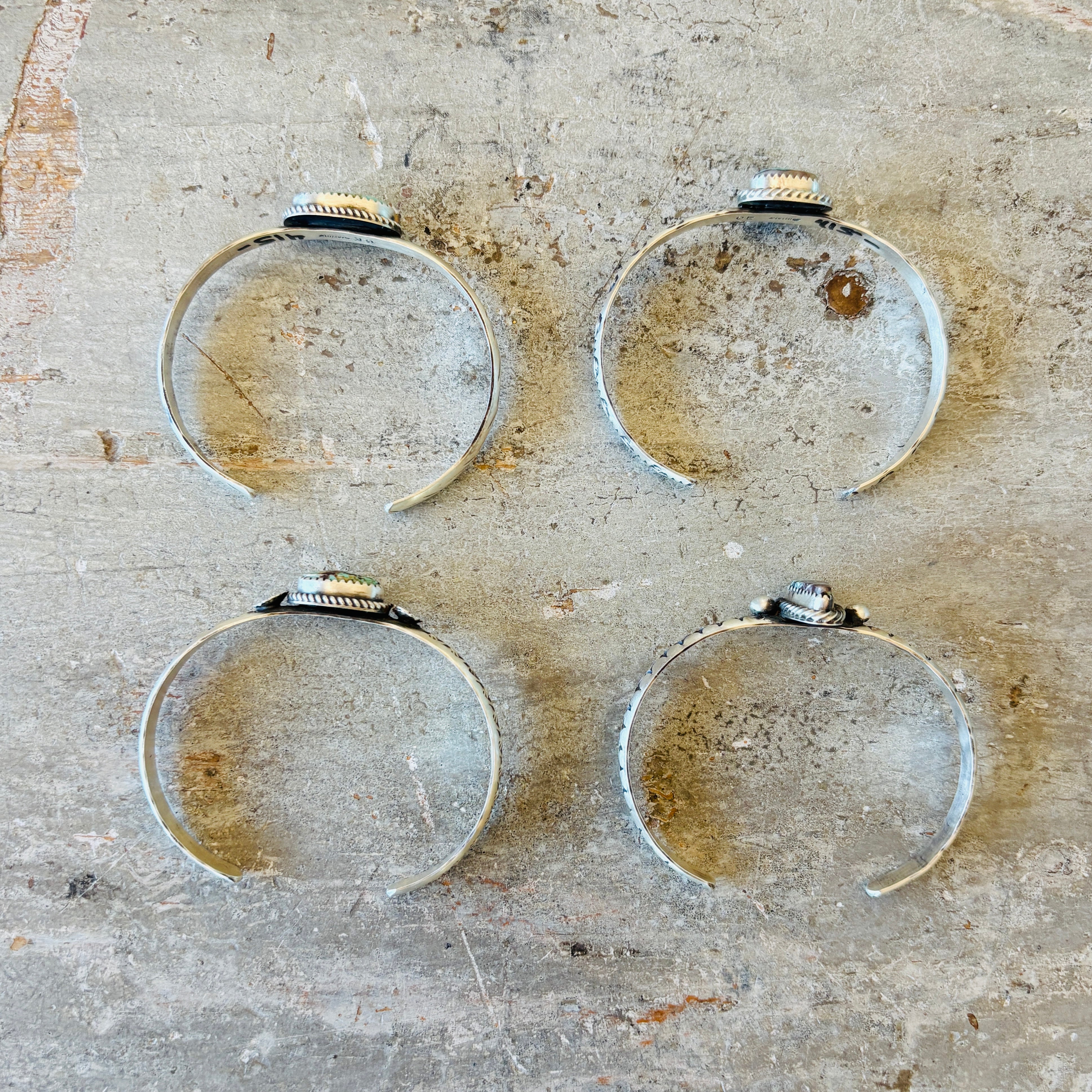 Navajo Chris Etsitty Sterling Silver & Bisbee Turquoise Stacker