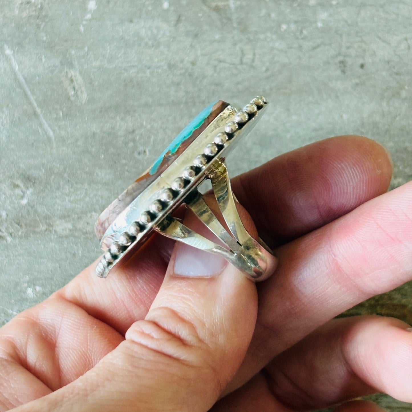 Apache Rosella Paxson Sterling Silver & Pilot Mountain Turquoise Ring