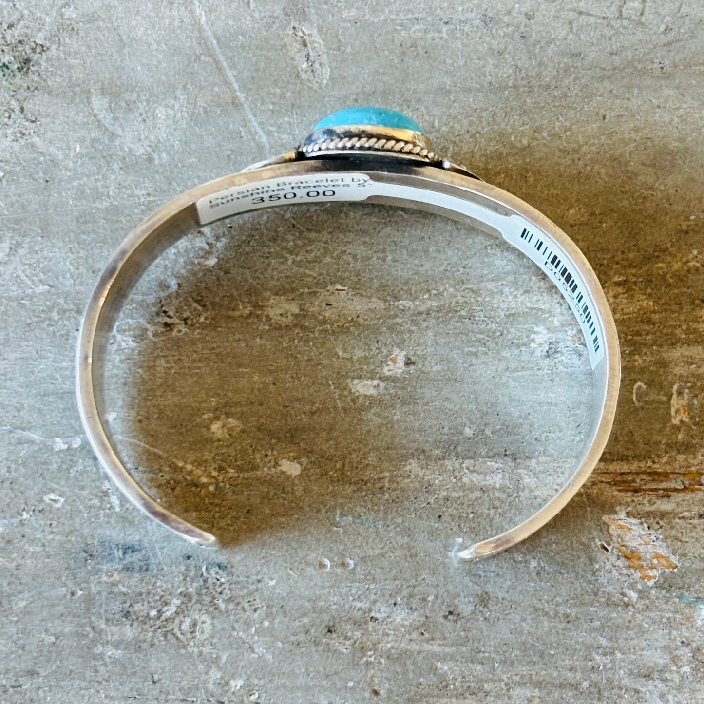 Navajo Sunshine Reeves Sterling Silver & Persian Turquoise Stacker Cuff