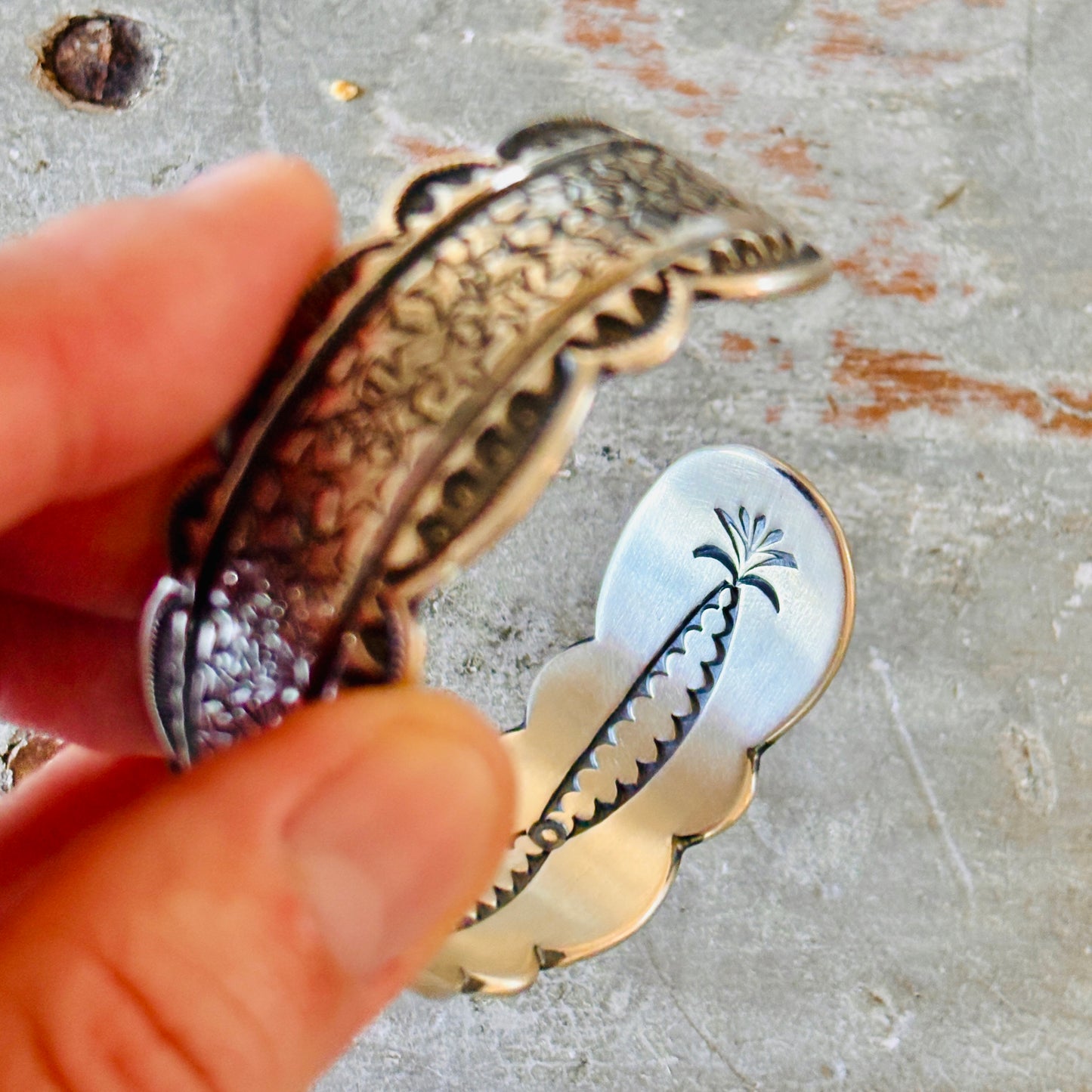 Navajo Roland Dixon Sterling Silver Stars Stacker Cuff