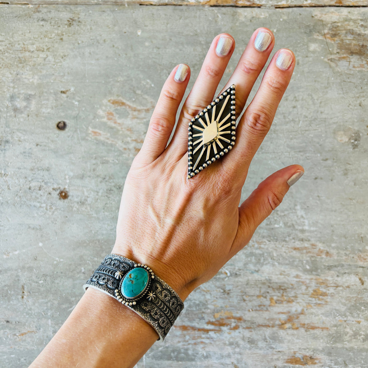Navajo Tow Hawk Sterling Silver Statement Ring