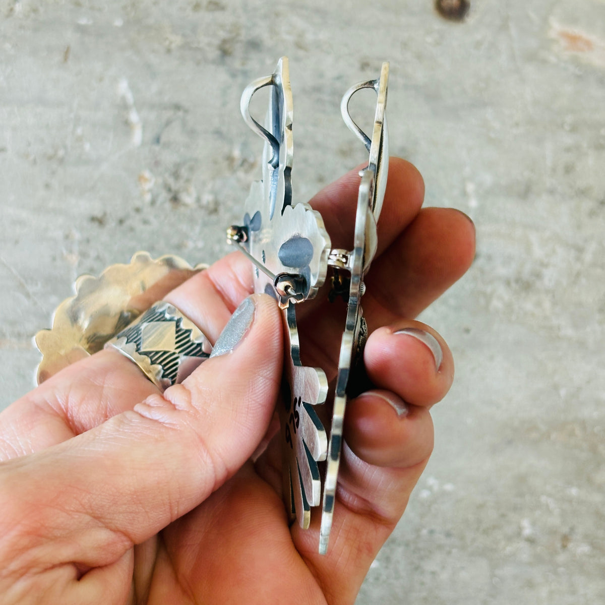 Navajo Herman Smith Sterling Silver Hummingbird Pin Pendant