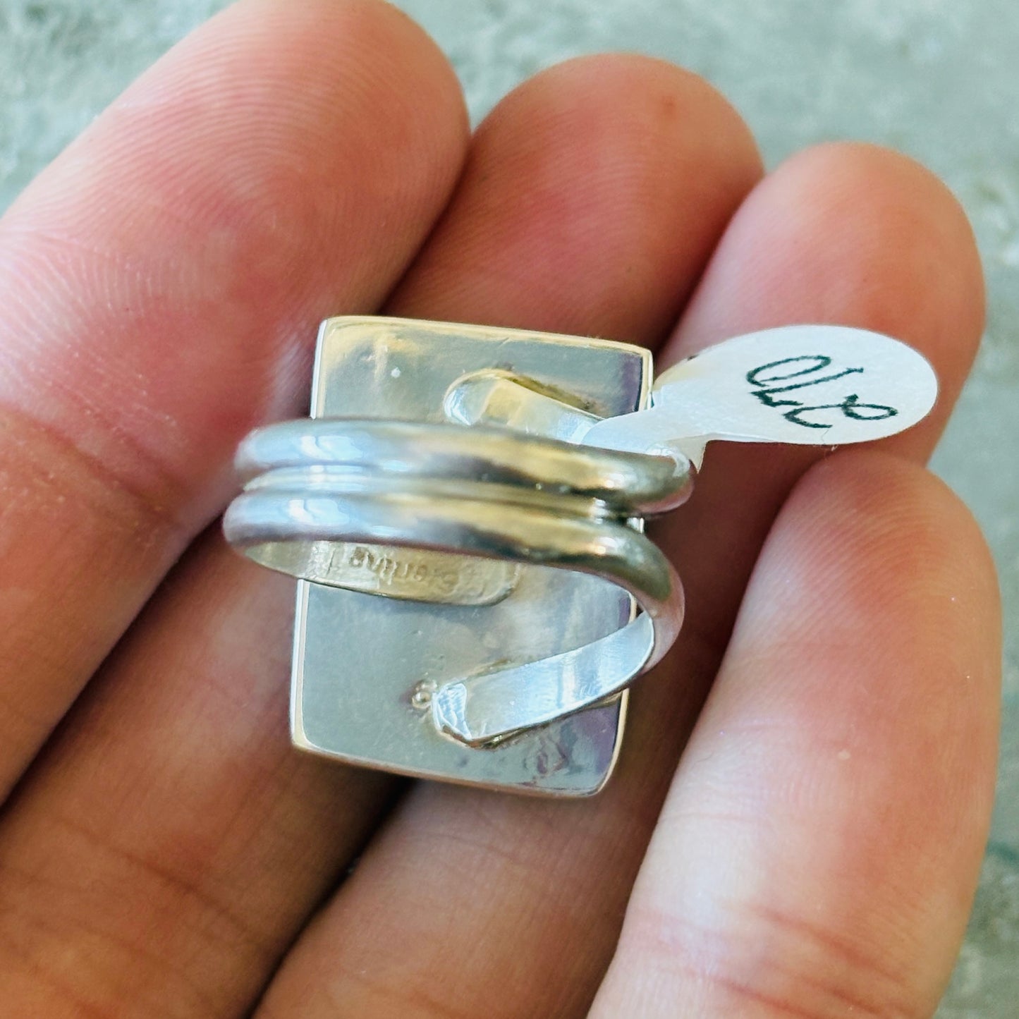 Navajo Mildred Parkhurst Sterling Silver & Sleeping Beauty Turquoise Ring