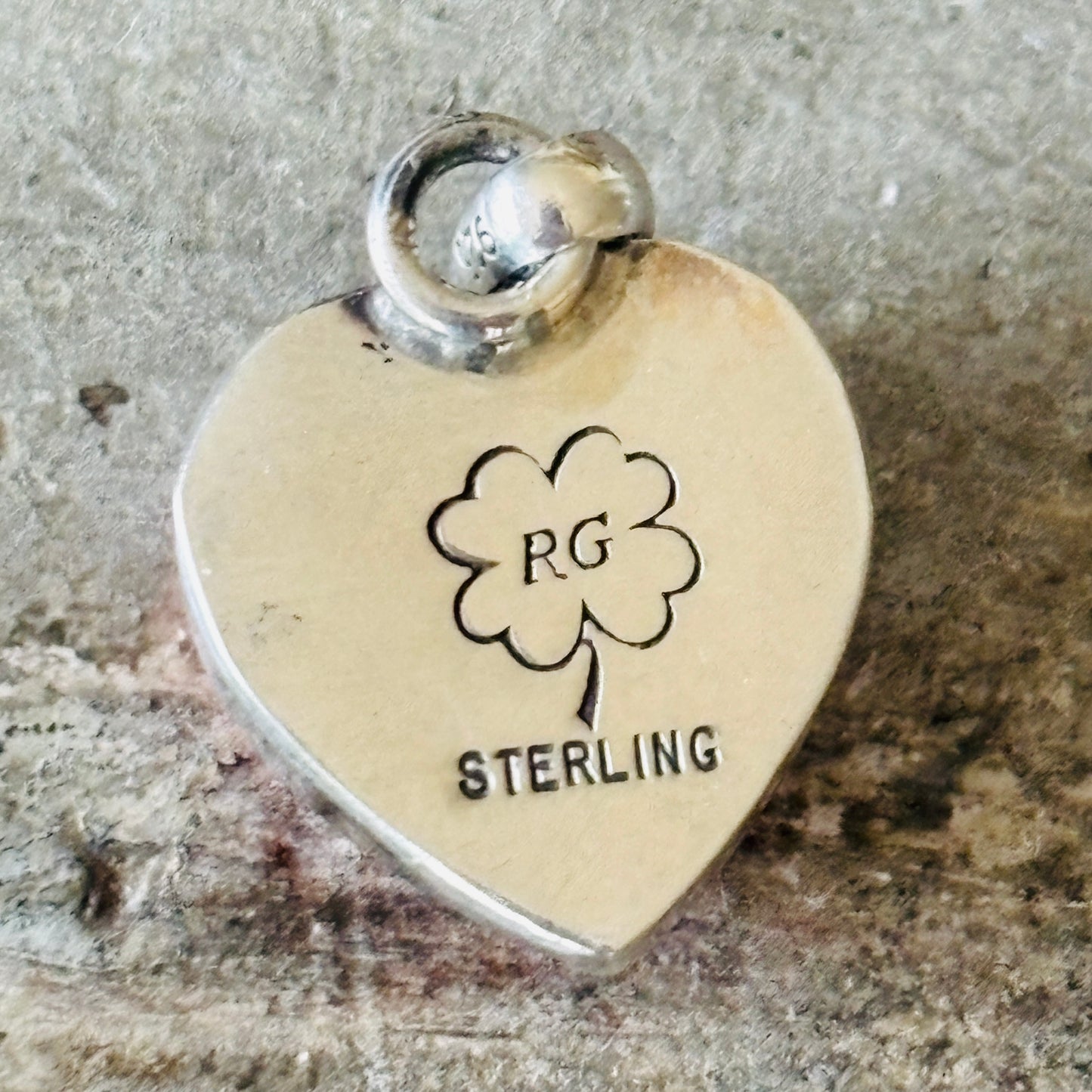 Navajo Reva Goodluck Sterling Silver & Red Spiny Oyster Heart Pendant