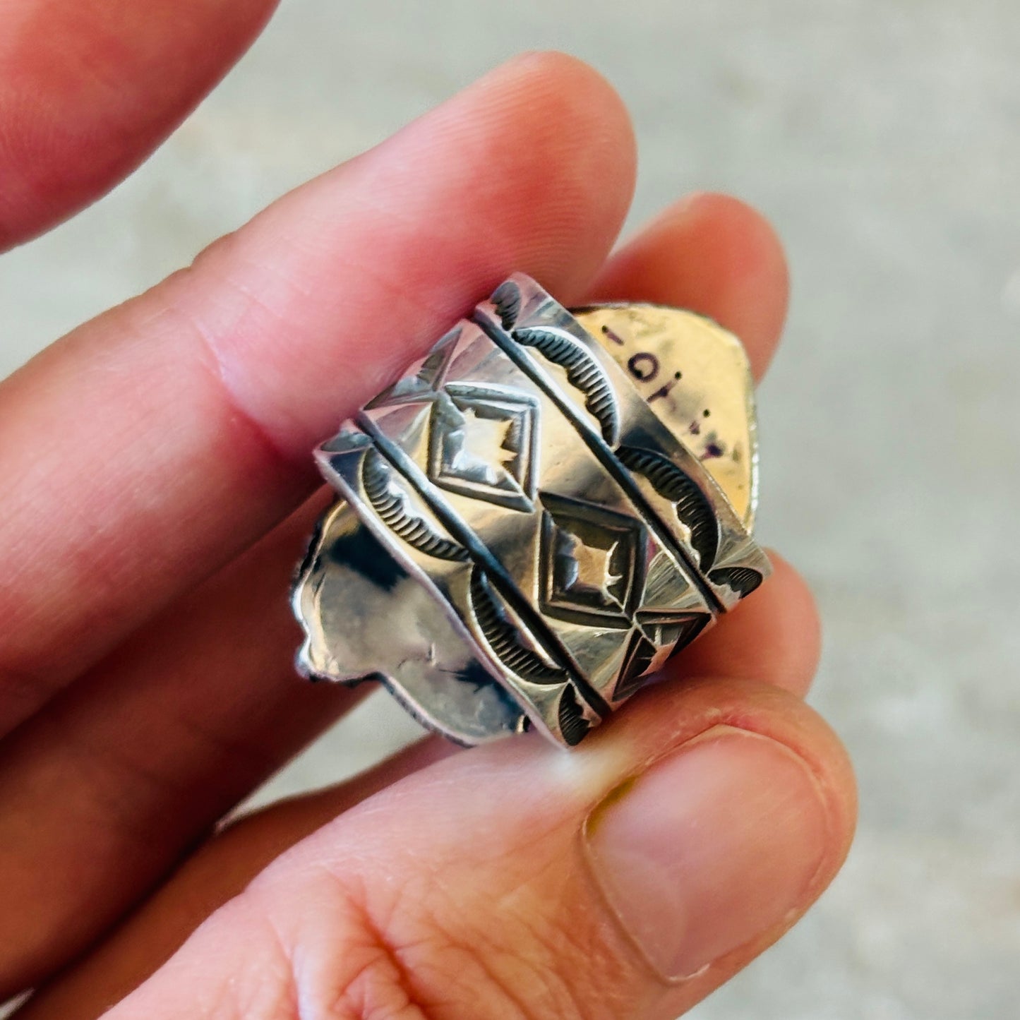 Navajo Juan Guerro Sterling Silver & Kingman Turquoise Ring