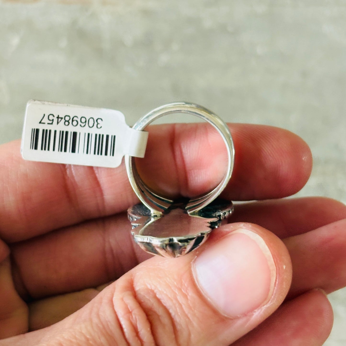 Navajo Mary Ellen Sterling Silver & Sonoran Turquoise Starburst Ring