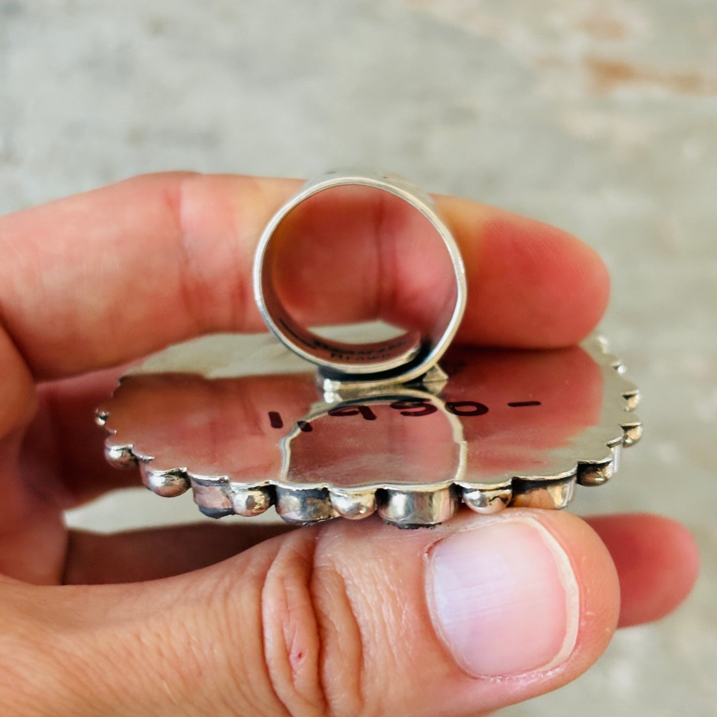 Navajo Hemerson Brown Sterling Silver & Druzy Statement Ring