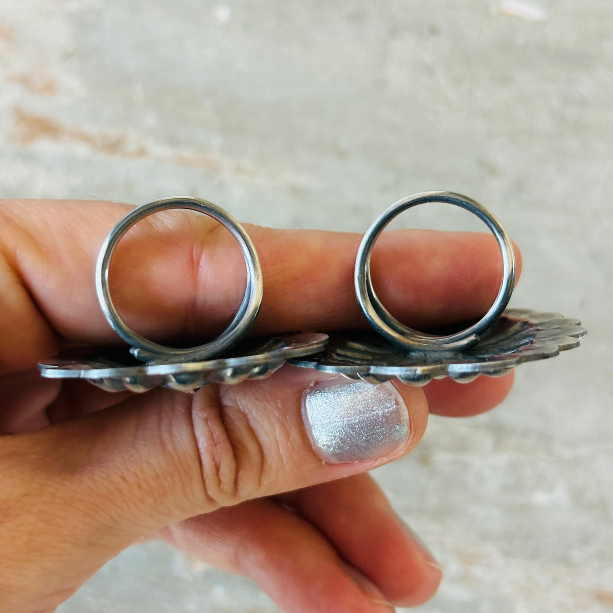 Navajo Arnold Goodluck Sterling Silver Concho Ring