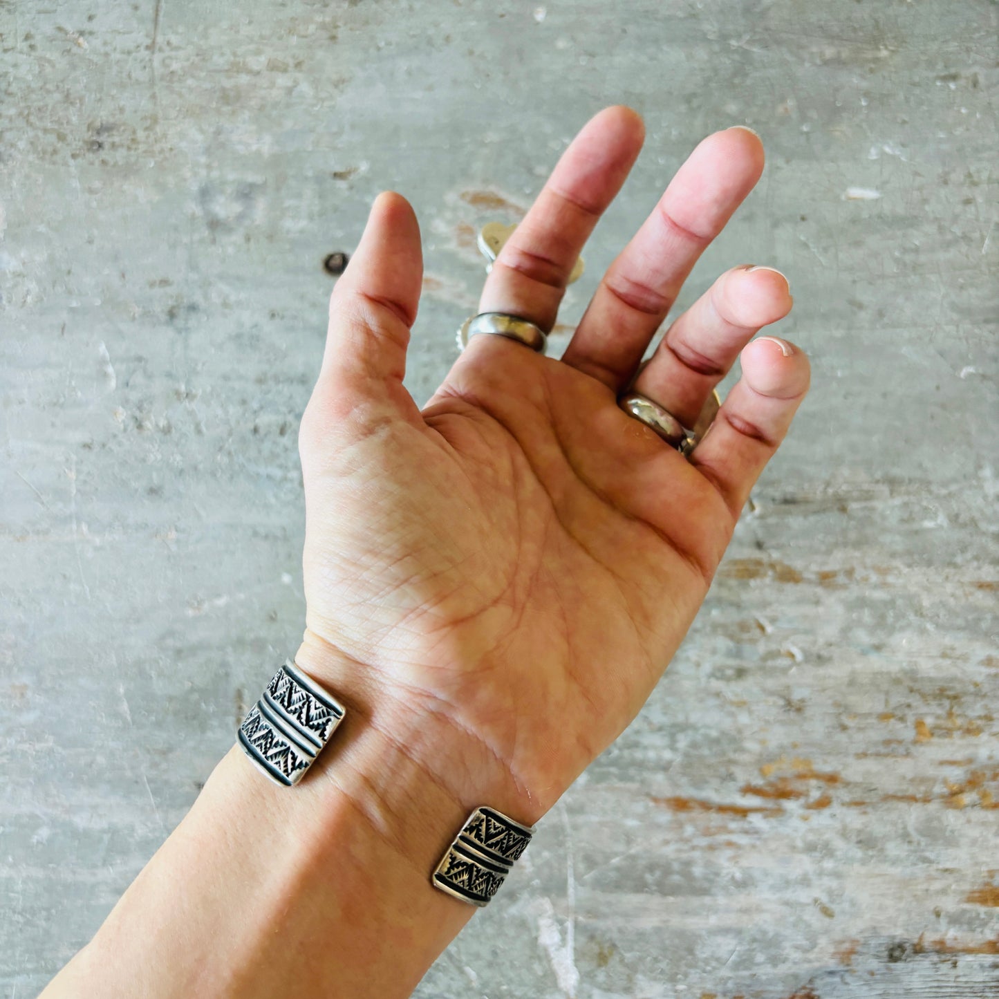 Navajo Tsosie Willie Sterling Silver & Web Kingman Stacker Cuff