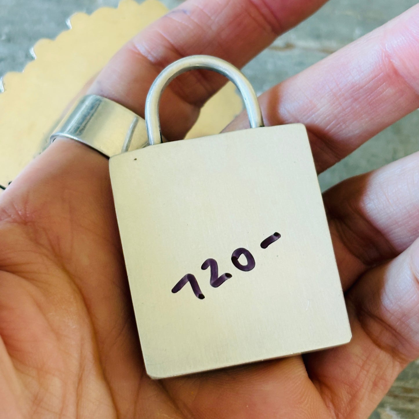 Navajo Charley Johnson Sterling Silver & Pink Conch Heart Lock Pendant