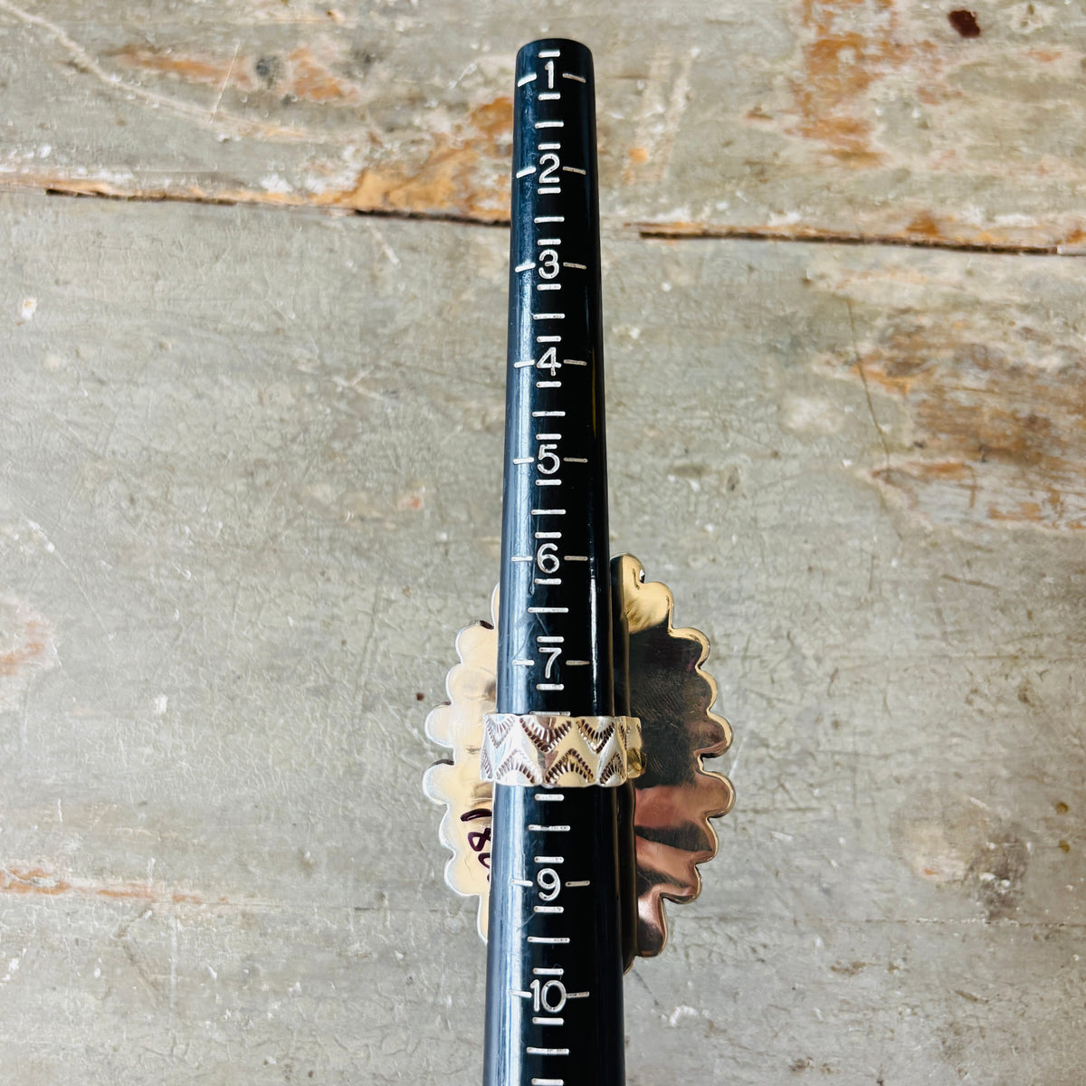 Navajo Tyler Brown Sterling Silver & Kingman Turquoise Cluster Ring