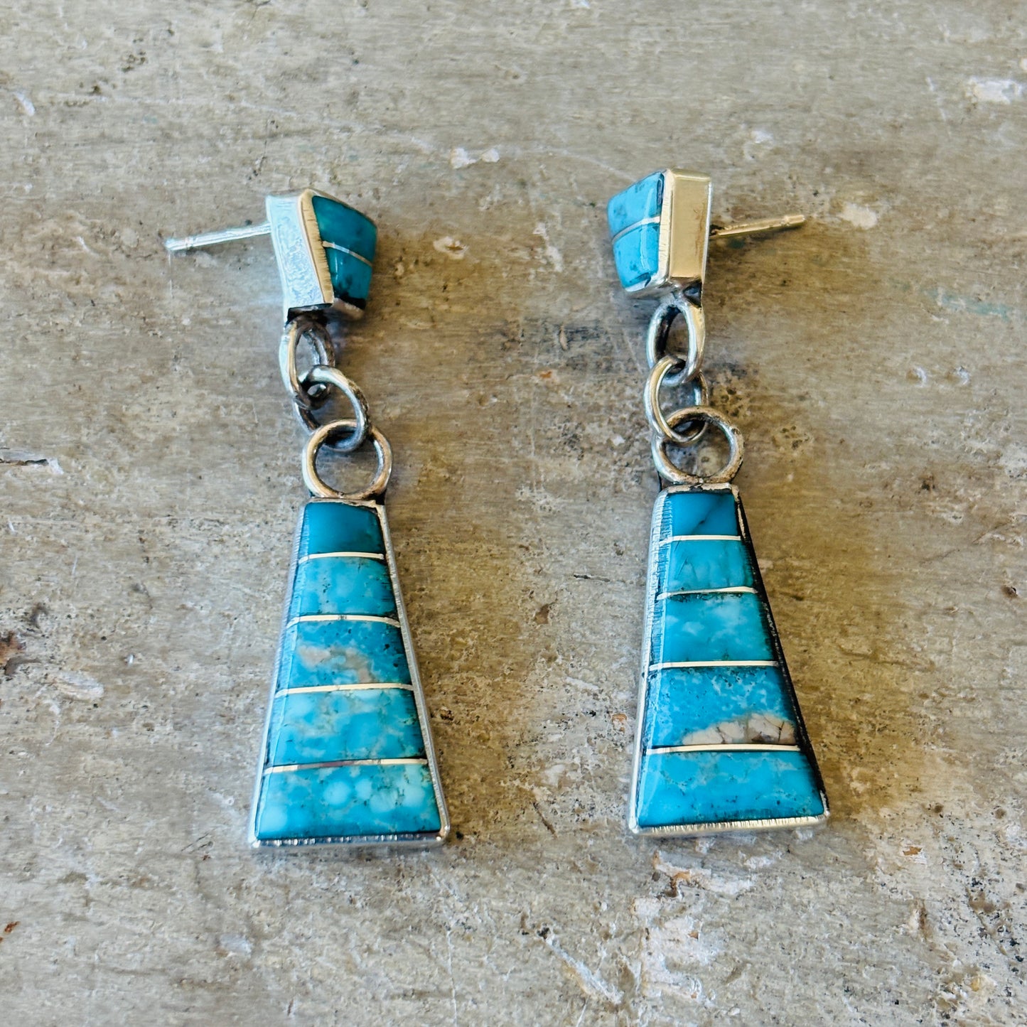 Navajo Lynelle Johnson Sterling Silver & Turquoise Earrings