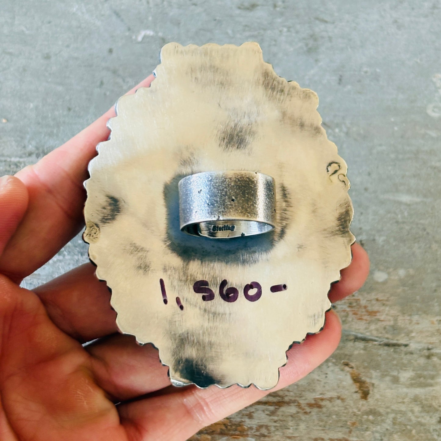 Navajo Kindale Billah Sterling Silver - Ceramic & Mojave Cowboy Ring