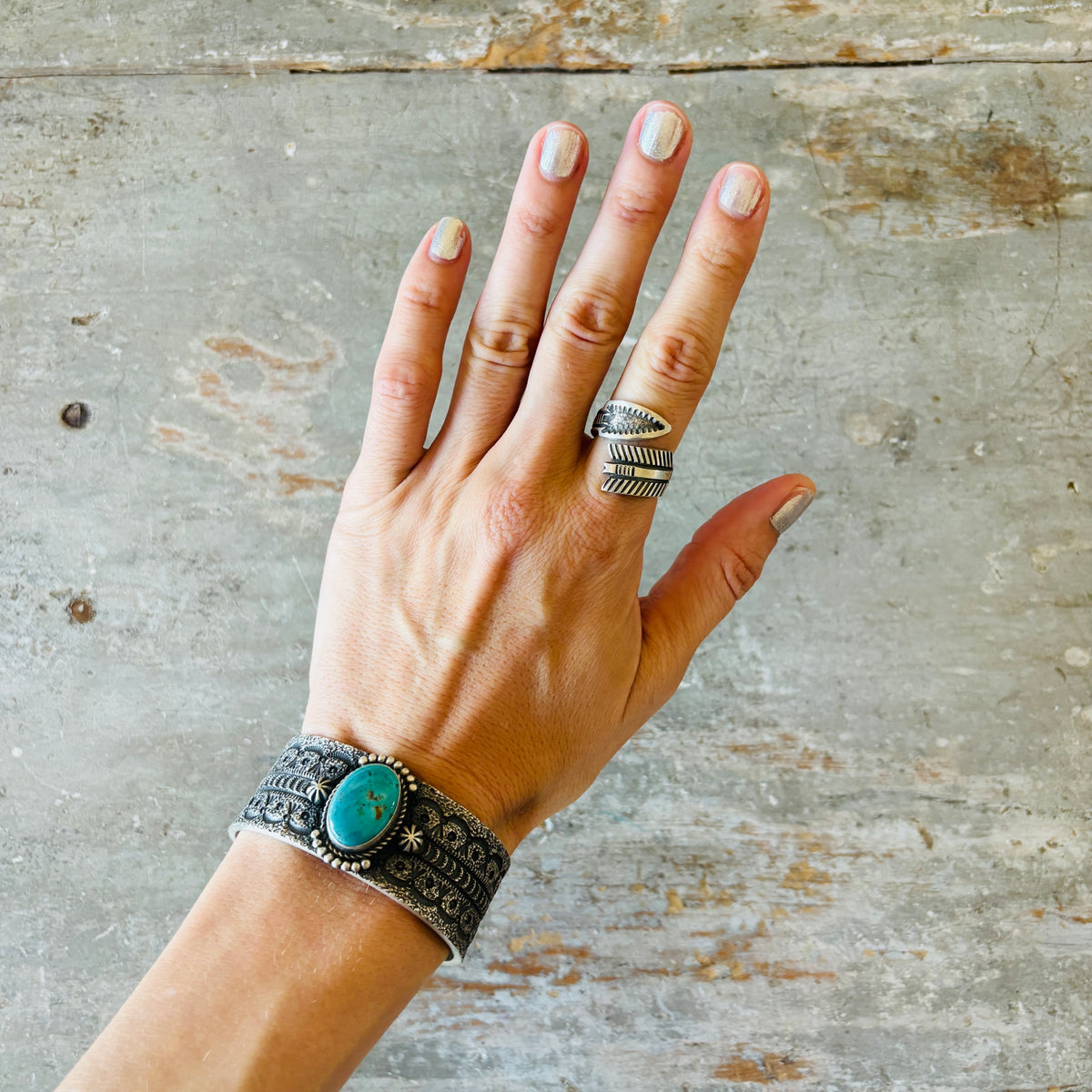 Navajo Herman Smith Sterling Silver Arrow Ring