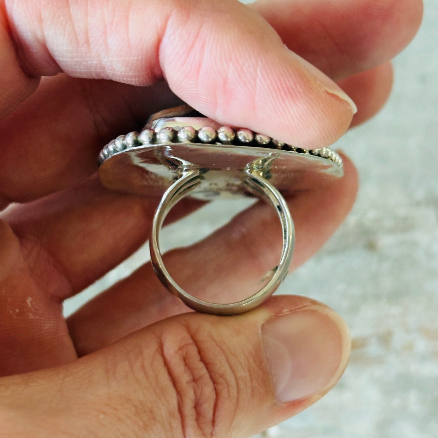 Apache Rosella Paxson Sterling Silver & Pilot Mountain Turquoise Ring