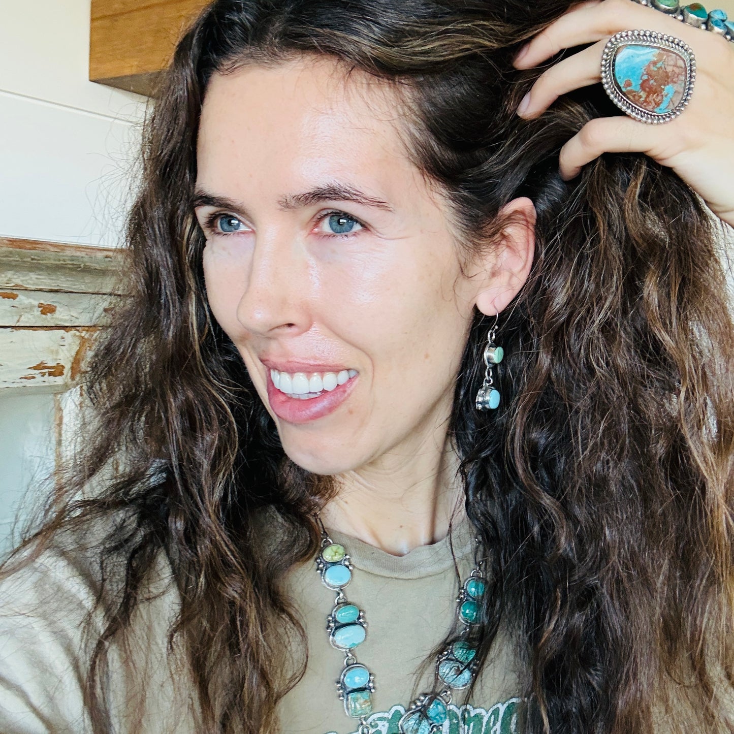 Navajo Kobe Martinez Sterling Silver & Mixed Turquoise Statement Necklace Set