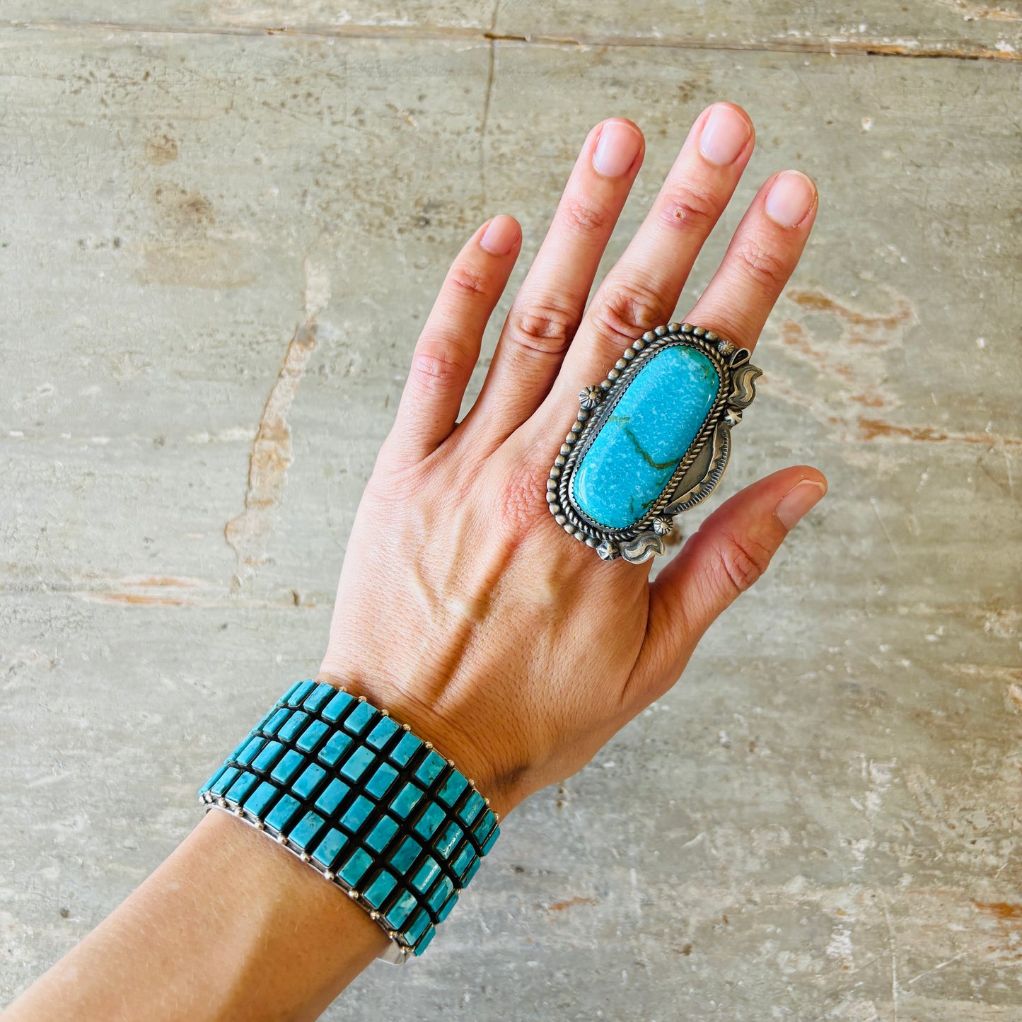 Navajo Leslie Nez Sterling Silver & Waterweb Kingman Ring