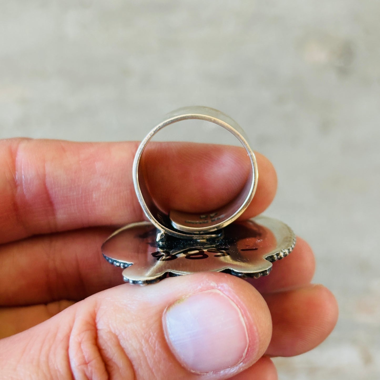 Navajo Braxton Parkett Sterling Silver & Red Coral Statement Ring