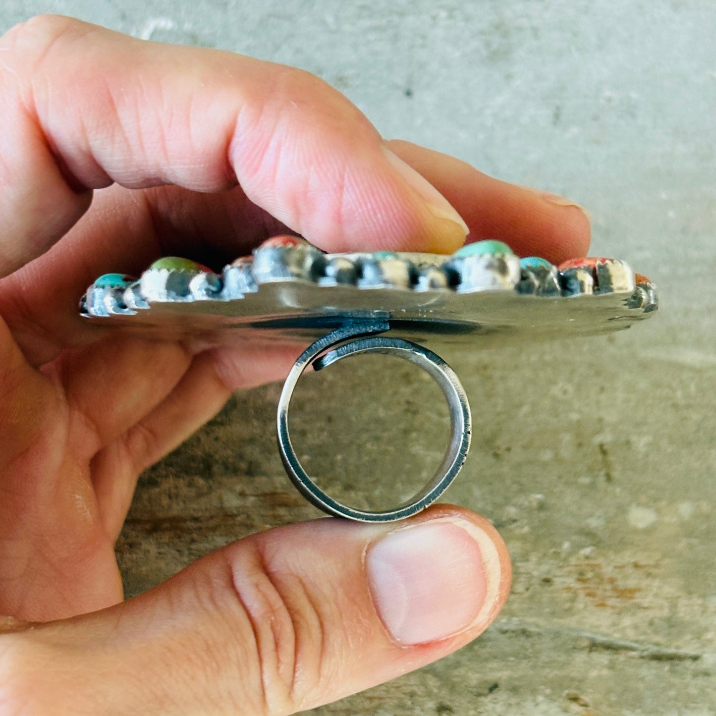 Navajo Kindale Billah Sterling Silver - Ceramic & Mojave Cowboy Ring