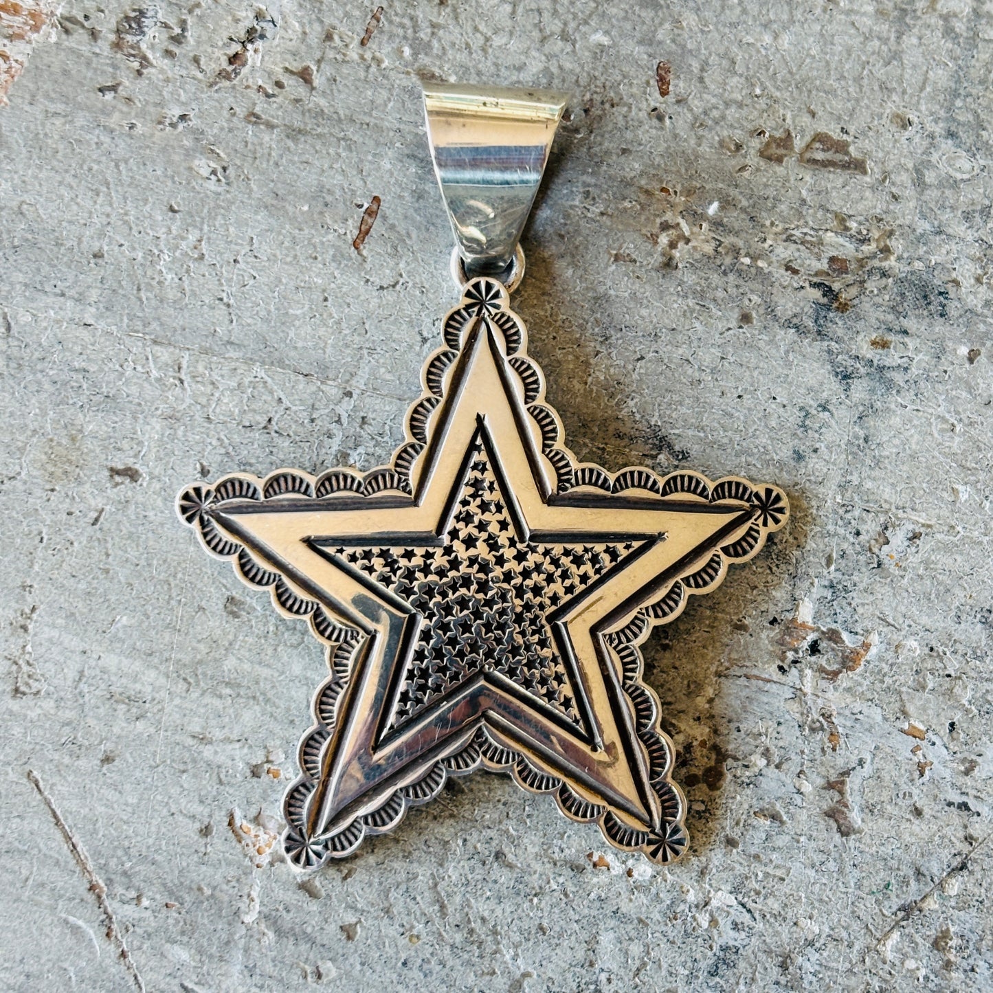 Navajo Andy Cadman Sterling Silver Star Pendant