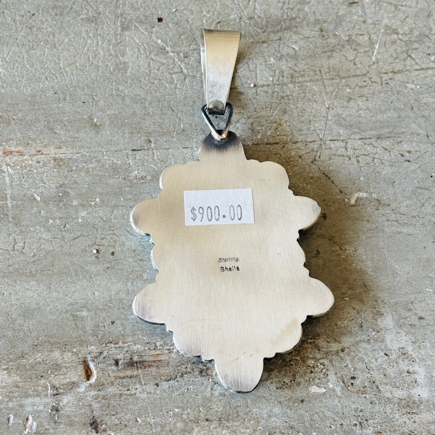 Navajo Sheila Becenti Sterling Silver & Kingman Turquoise Cluster Pendant