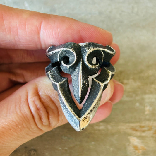 Navajo Floyd Parkhurst Sterling Silver Tufa Cast Ring