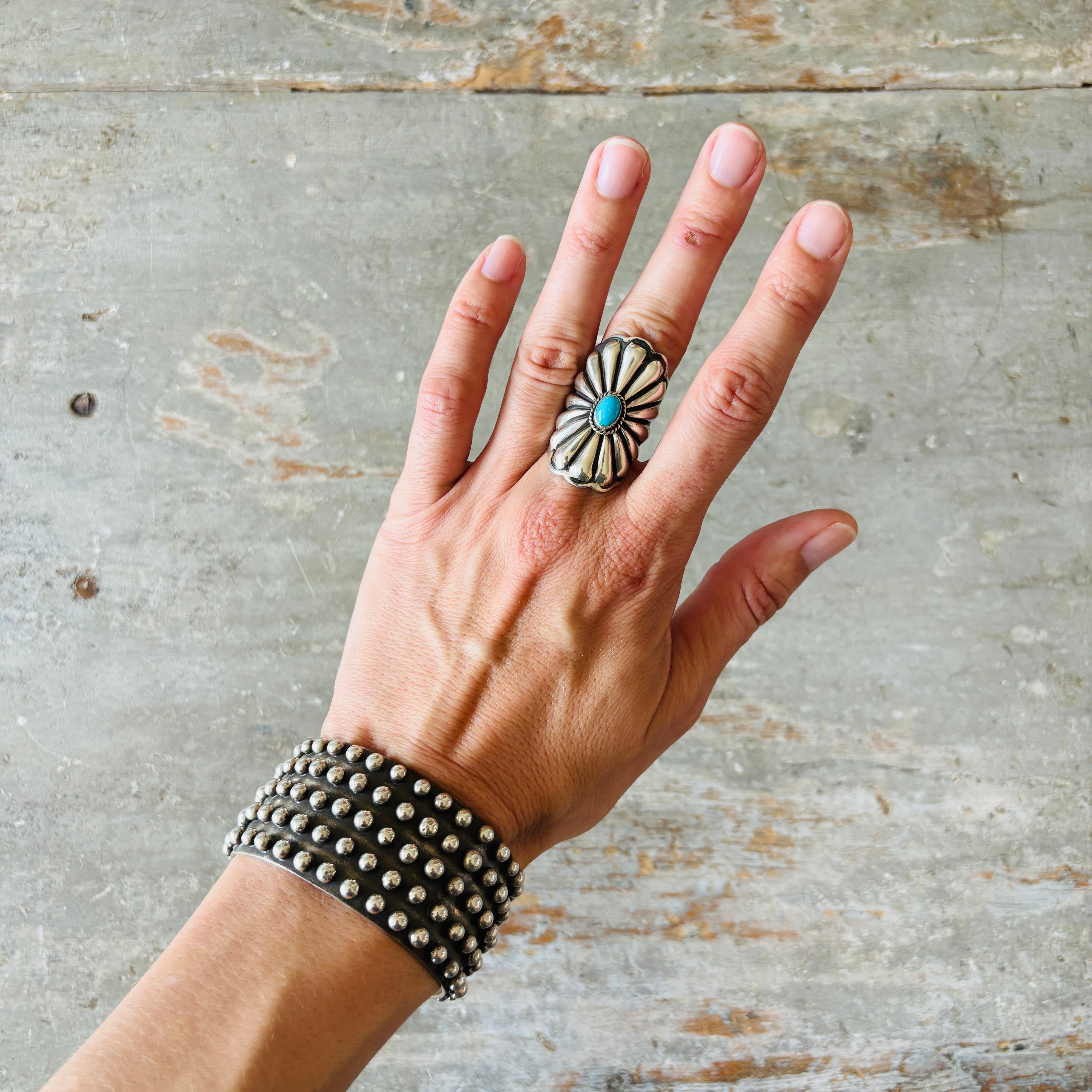 Navajo Darrell Cadman Sterling Silver & Sleeping Beauty Turquoise