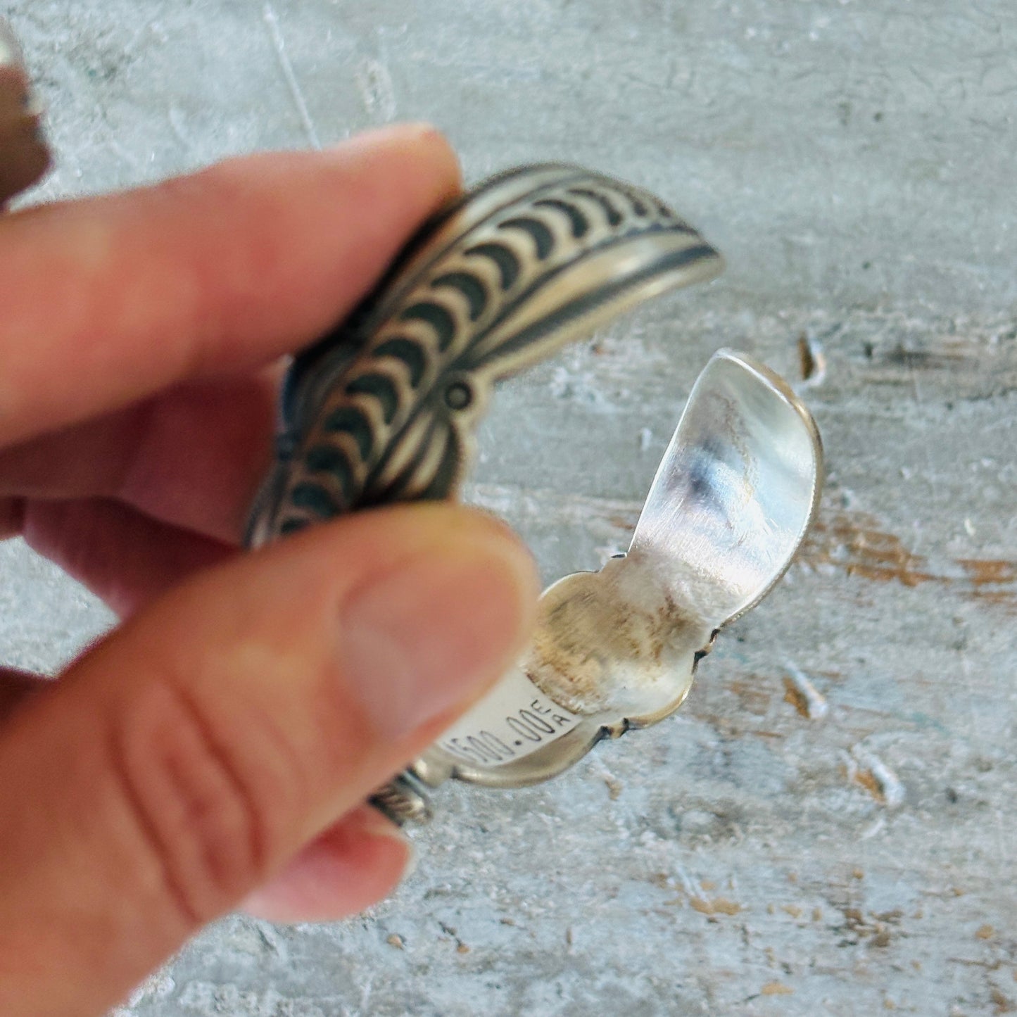 Navajo Randy Boyd Sterling Silver & Kingman Turquoise Cuff
