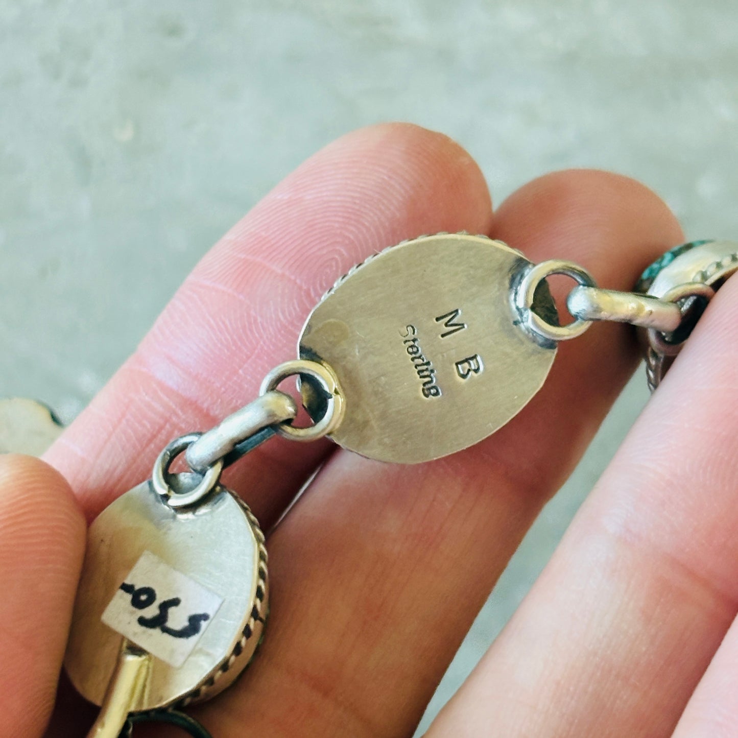 Navajo Marita Benally Sterling Silver & Kingman Turquoise Bracelet