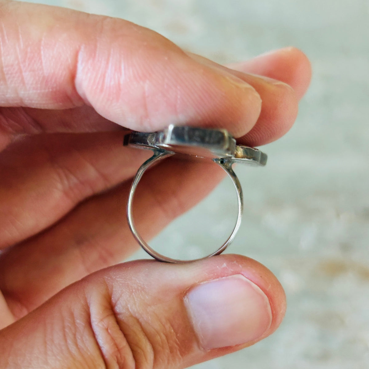 Vintage Zuni Madeline Beyukai Sterling Silver Multi Stone Maiden Ring