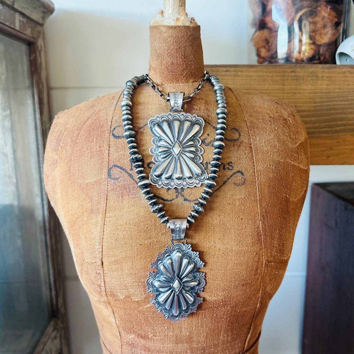 Navajo Arnold Goodluck Sterling Silver Concho Pendant